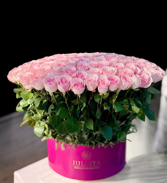 Delicate Arrangement of Pink Roses in Premium Base