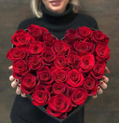 Heart Shaped Box with Red Roses